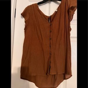 BROWN WOMENS TOP